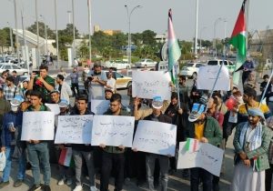 ‏تجمع برای اعزام به نوار غزه در فرودگاه مهرآباد