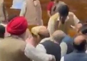 ویدئوی کتک‌کاری عجیب در مجلس هند را ببینید!