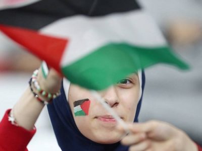 تصاویری جالب از هواداران فلسطین در بازی با ایران
