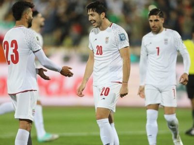 گل اول ایران مقابل قطر با ضربه دیدنی سردار آزمون