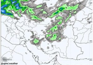 تشدید بارش‌ باران در ۱۷ استان کشور تا پایان هفته جاری +نقشه هواشناسی