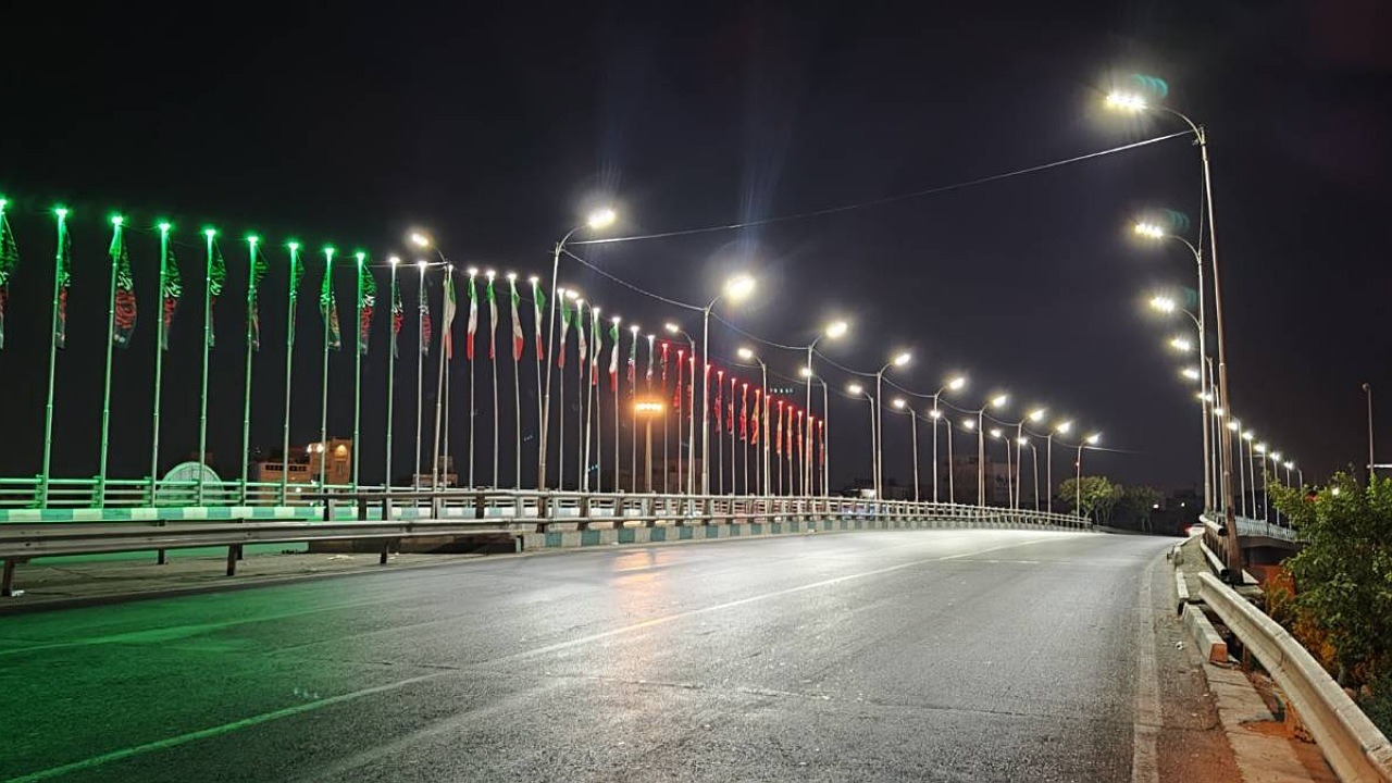 ارتقاء جلوه‌های بصری شب هنگام در پل روگذر شهید سروری