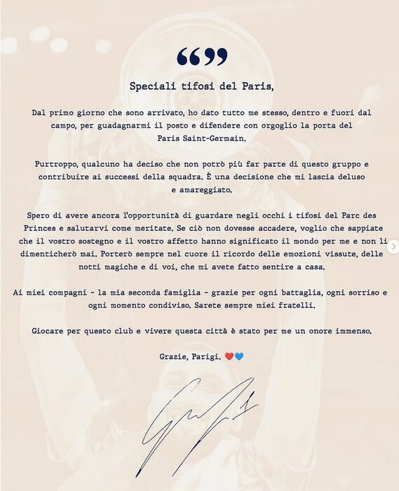 خداحافظی دوناروما با هواداران پاری‌سن‌ژرمن: یک نفر نخواست بمانم!