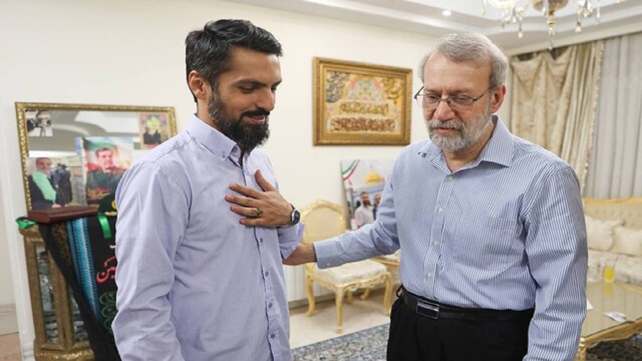 دیدار لاریجانی با خانواده شهید سردار مهدی ربانی