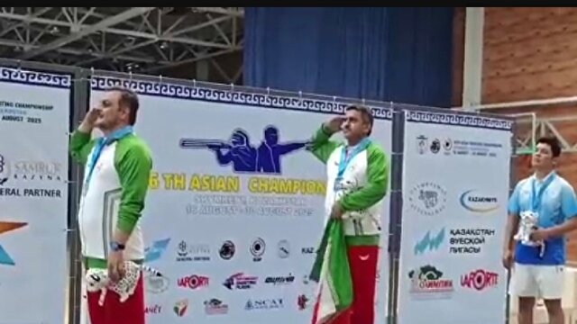 سلام نظامی دو قهرمان تیراندازی کشورمان در مسابقات آسیایی + فیلم