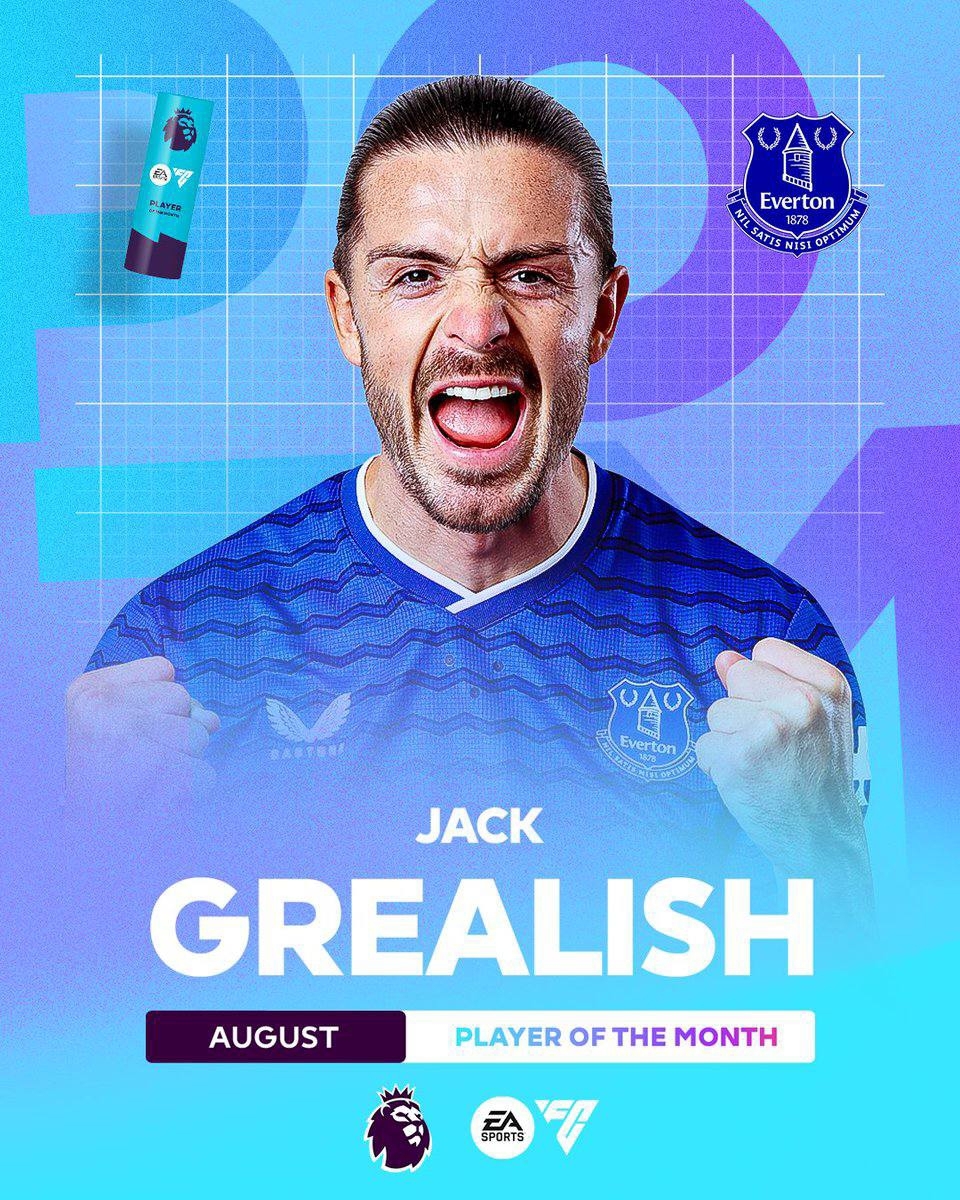 جک گریلیش بهترین بازیکن ماه لیگ برتر شد