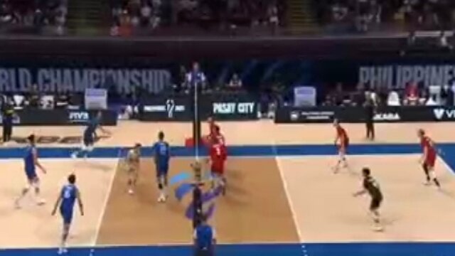 هنرنمایی پاسور والیبال ایتالیا مقابل بلژیک + فیلم