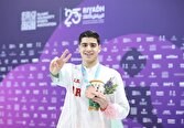 محمدمهدی غلامی در شنا برنز گرفت