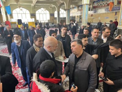 قالیباف همراه پدر به مجلس ختم رفت +عکس