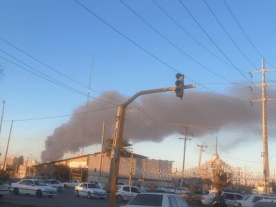 آتشسوزی شدید در شهرک صنعتی آبادان + عکس