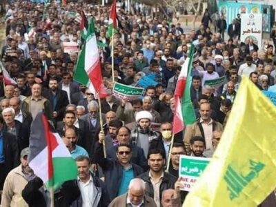راهپیمایی محکومیت جنایات آمریکا و رژیم صهیونیستی پس از برپایی نمازجمعه