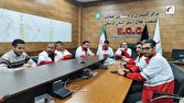 سید مهدی رحمتی در لباس هلال احمر آماده امداد رسانی
