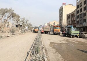 بازگشایی خیابان پیروزی پس از حمله دشمن متجاوز
