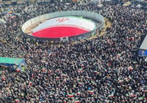 مراسم تشییع قهرمانان «ناو دنا»، «علی لاریجانی» و سردار غلامرضا سلیمانی