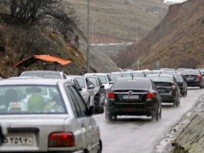لغو محدودیت تردد در جاده چالوس و آزادراه تهران–شمال از ساعت ۲۳/ ترافیک نیمه سنگین در هراز